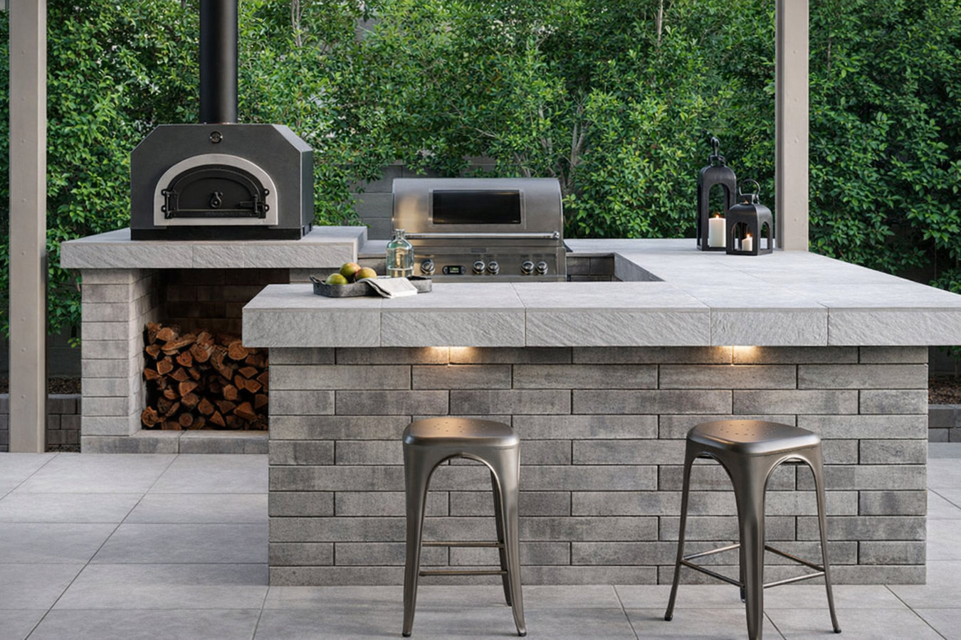 Outdoor kitchen masonry